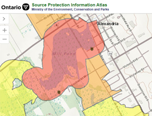 A screenshot of the Source Protection Information Atlas / Geo-portal